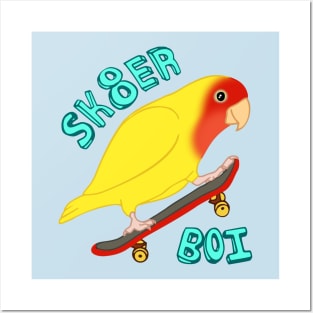 sk8er birb - yellow lovebird Posters and Art